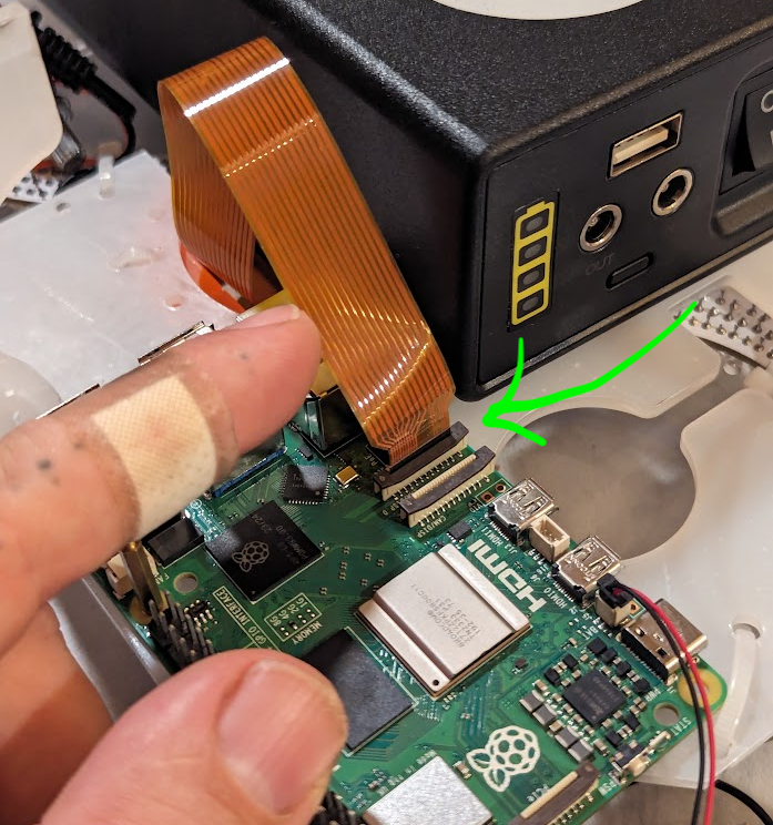 connect ribbon to Rpi